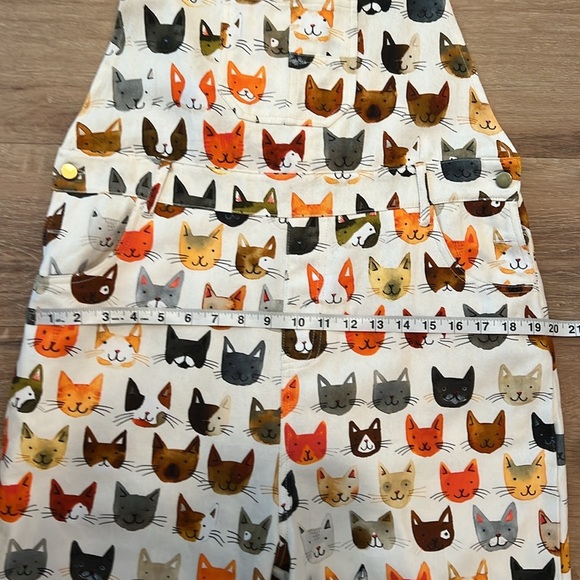 SW Wardrobe Meow Cat Print Overalls with Pockets Size - Large - Picture 7 of 9